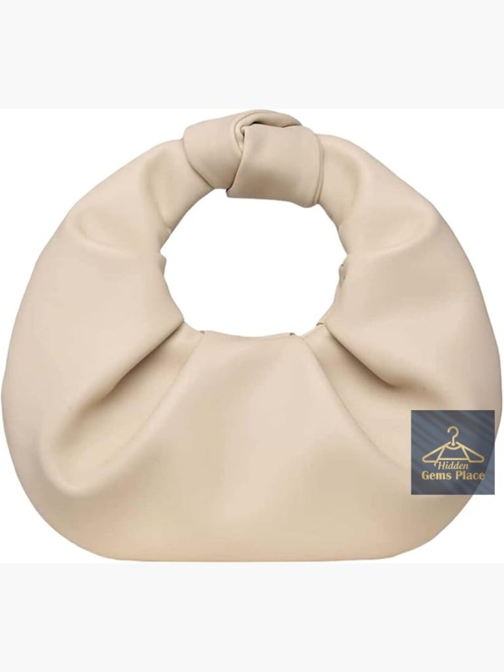 Ruched Evening Bag PU Leather Clutch Purse Small Hobo Handbag